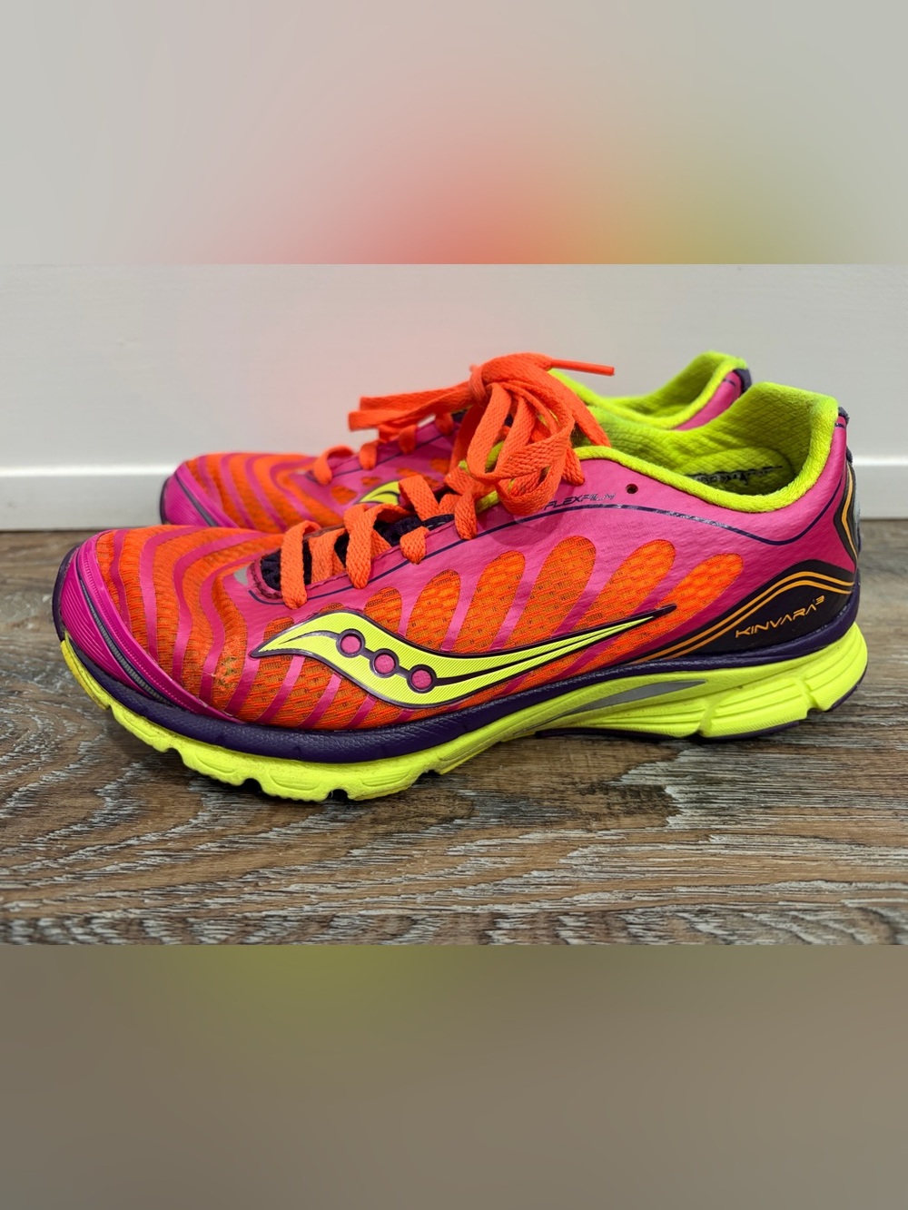 Saucony Women's Athletic Shoe - Pink, Orange & Neon Yellow, Women’s 7.5 - Picture 1 of 6